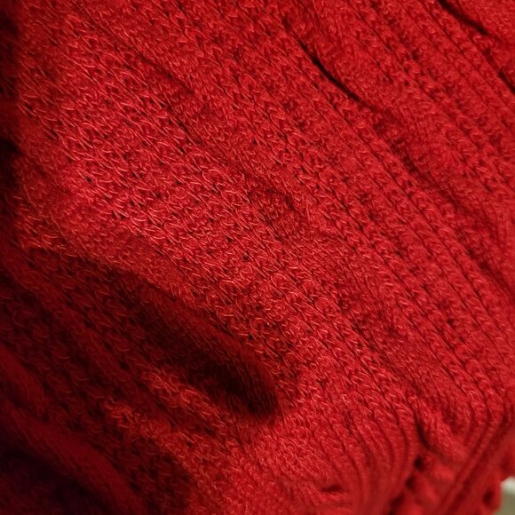 NWT RED CABLE KNIT SWEATER OVERSIZED PONCHO HOODIE SZ OS - Picture 6 of 6